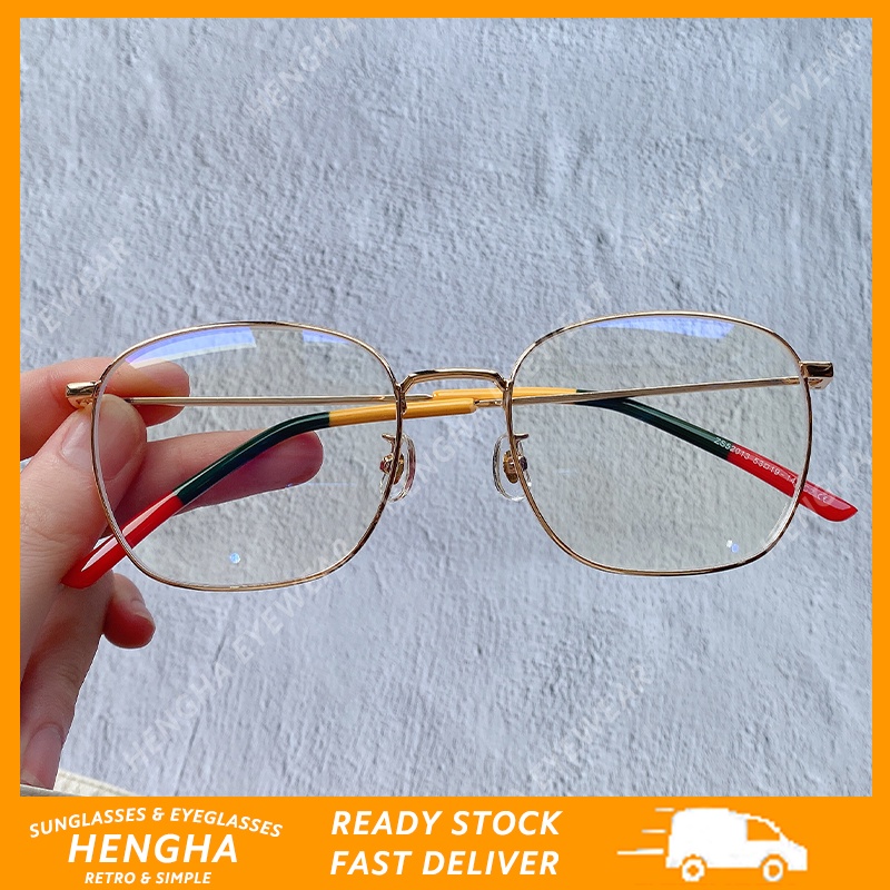 Mắt kính gọng kim loại chống bức xạ phong cách Hàn Quốc thời trang cho nam nữ