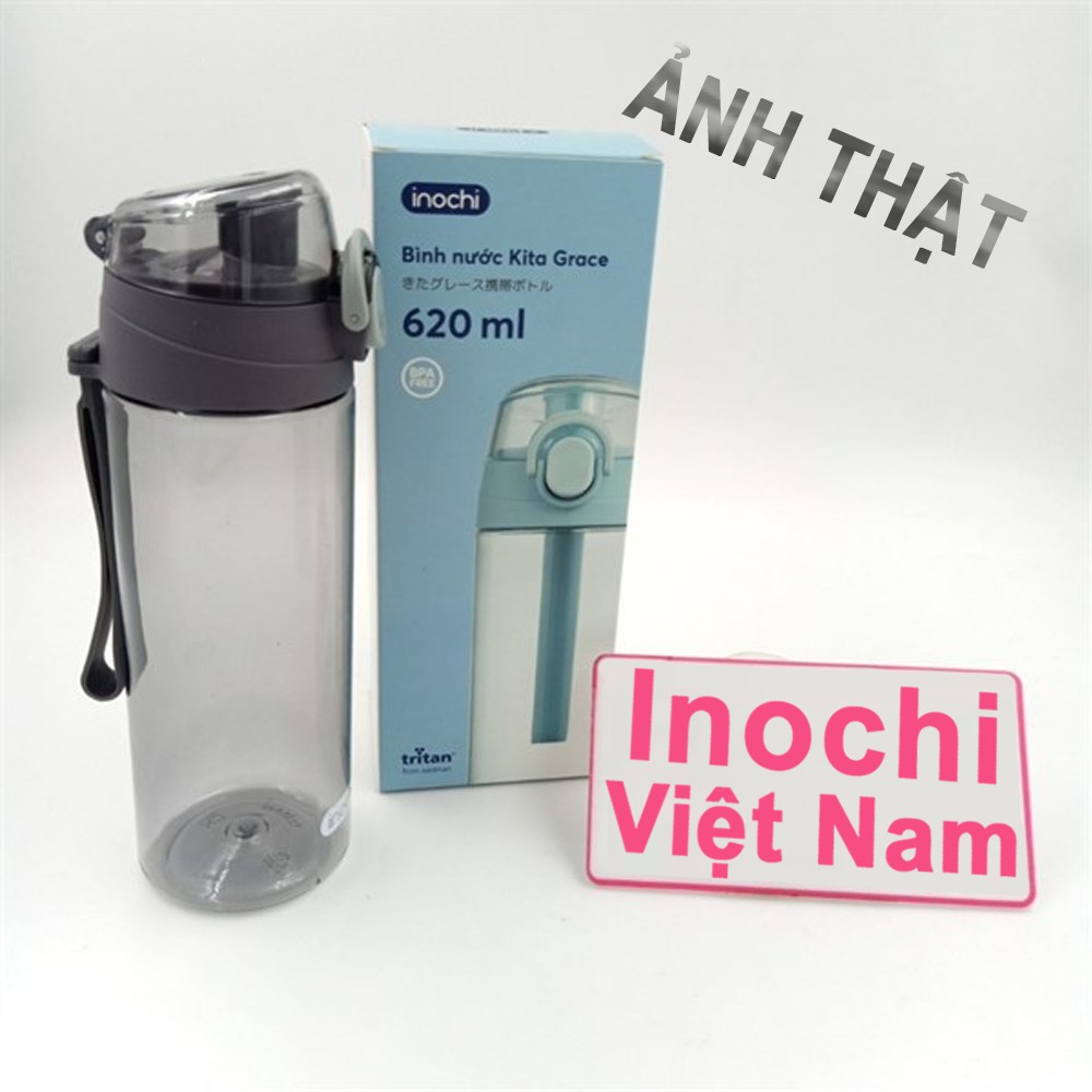 Bình nước nhựa -620ML Tập thể thao Kita Grace chất liệu nhựa nguyên sinh