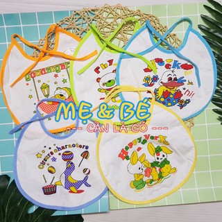 Set 2 yếm cho bé ăn dặm cotton cột dây