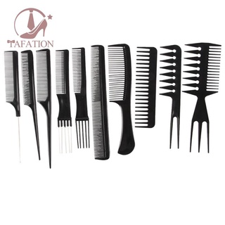 Bộ 10 lược chải tóc chuyên nghiệp cho thợ cắt tóc