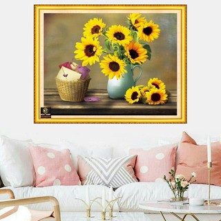 tranh đính đá Bình hoa hướng dương 70x60cm - VS409
