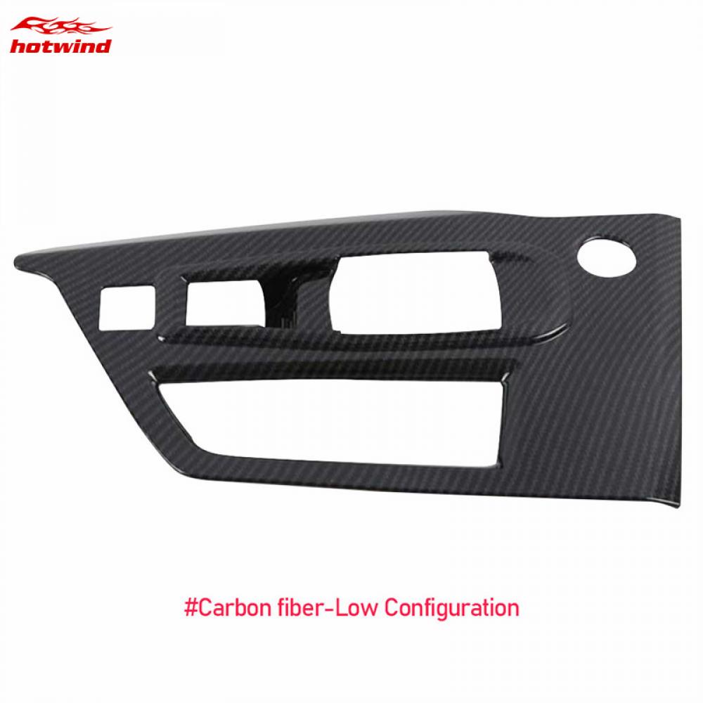 Hw Miếng Dán Bảng Điều Khiển Cần Gạt Số Họa Tiết Sợi Carbon Màu Bạc Trang Trí Nội Thất Cho Peugeot 3008 GT 5008 2016- 2018