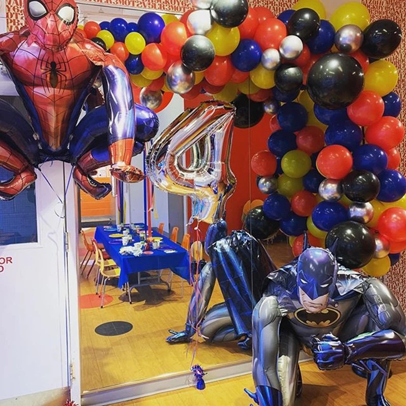 Bong Bóng Lá Nhôm Hình Siêu Anh Hùng 3D Trang Trí Tiệc