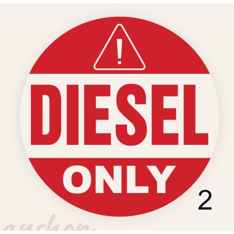 Sticker decal dán xe hơi chữ Dầu/ Diesel Only 12 x12 cm