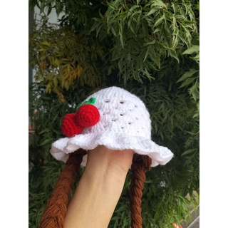 mũ bím tóc giả cherry cho bé gái
