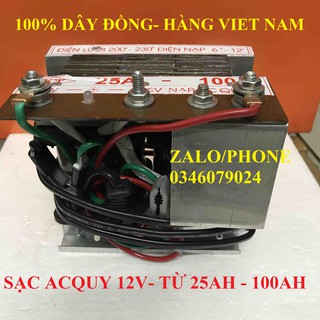 máy nạp ắc quy 25A-100Ah dây đồng korea - DC-100A