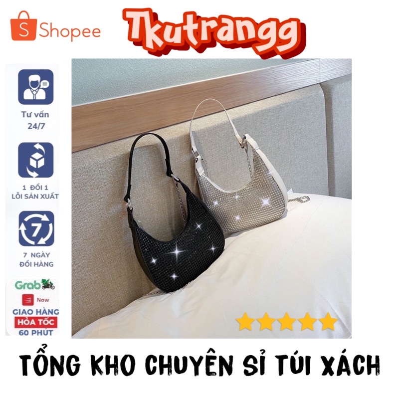 Túi xách nhỏ bling phối dây xích phong cách thời trang mùa hè mới💚 tkutrang bag store  💚