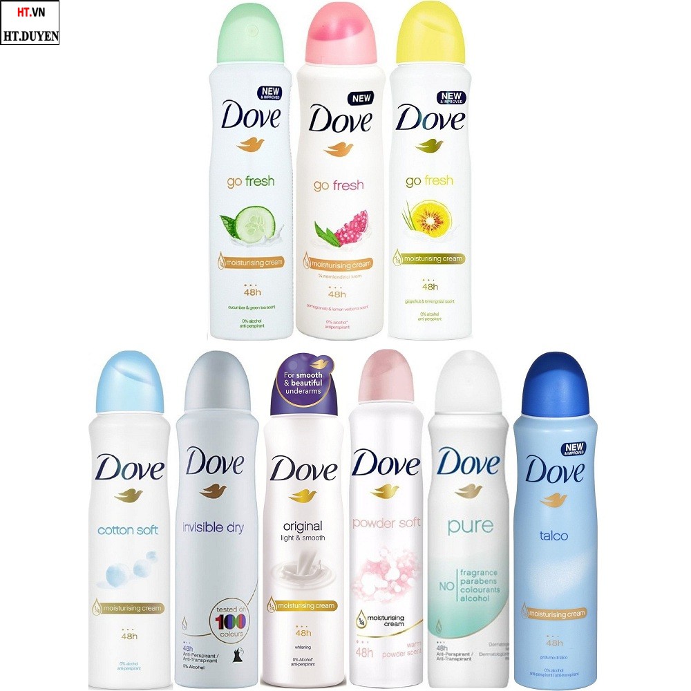 Xịt Khử Mùi Dove 150ml CÓ 9 HƯƠNG THƠM Nhập Khẩu Châu Âu | BigBuy360 - bigbuy360.vn
