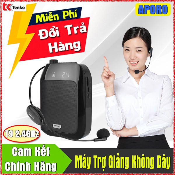 [Mã 252ELSALE hoàn 7% đơn 300K] [Chính Hãng] Máy trợ giảng không dây APORO T9 FM - 2,4G