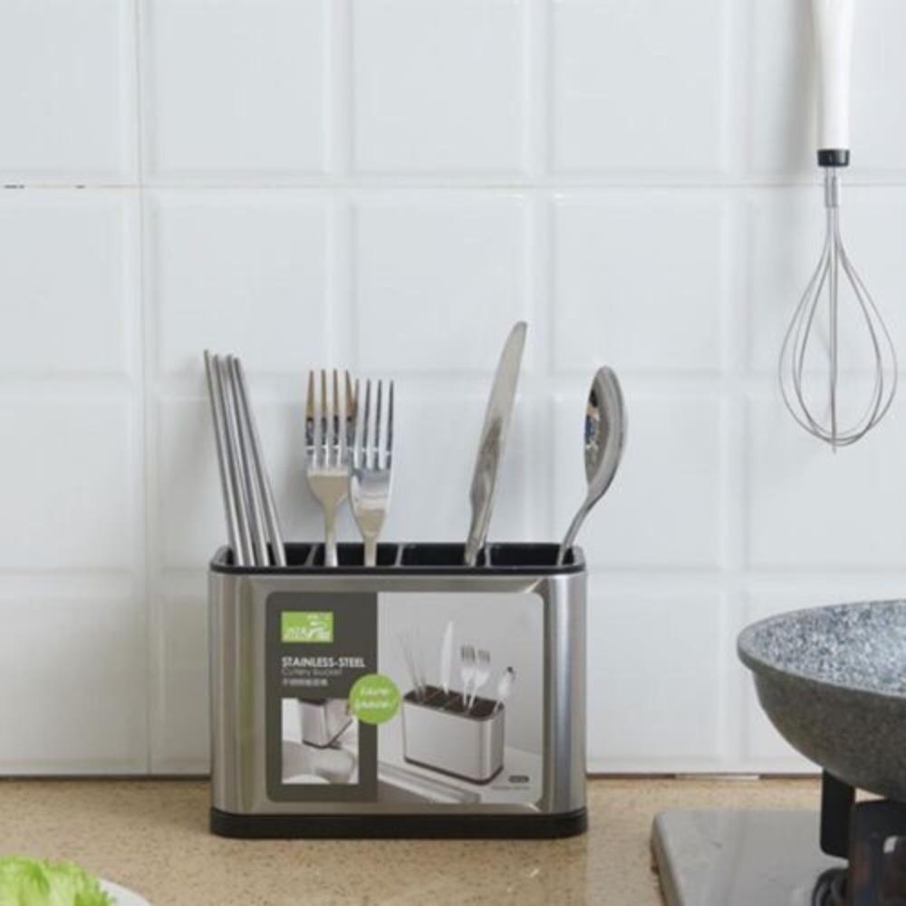 Giá Đỡ Muỗng Đũa Ráo Nước Bằng Thép Không Gỉ Đa Năng