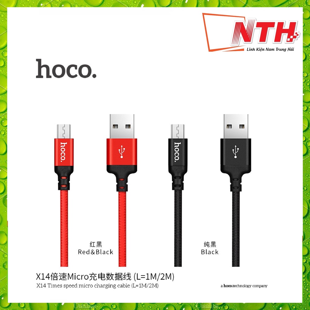 Cáp Sạc Nhanh 3A Hoco X14 Pro, Dài 2m  - Giao màu ngẫu nhiên - NTH