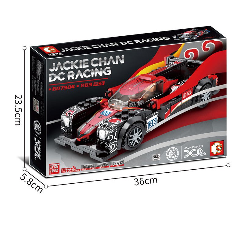 Đồ chơi Lắp ghép Mô hình đua lắp ghép kiểu bộ lắp ráp Sembo 607300-607304 Jack chen racing car 1:32