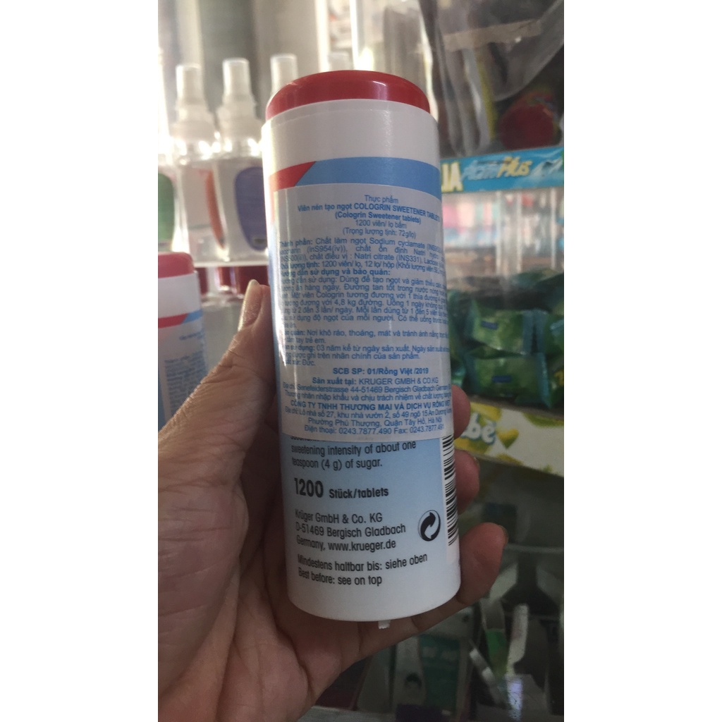 Đường viên Cologrin Sweetener Tablets 1200 viên - Dùng cho người tiểu đường, ăn kiêng