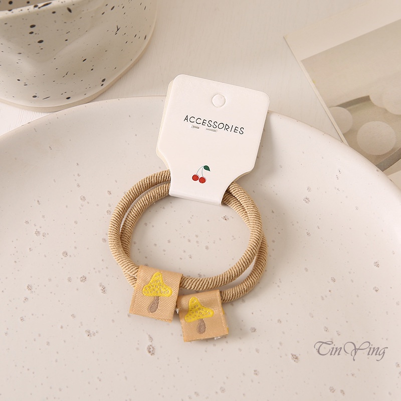 GETNOIVAS Set 2 Dây Buộc Tóc Màu Trơn Độ Co Giãn Cao Đơn Giản Độ Co Giãn Cao 2 Cái