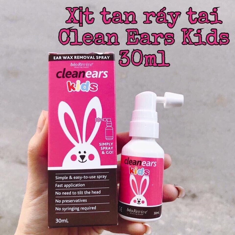 Xịt ráy tai cho bé cleanears Kids 30ml úc