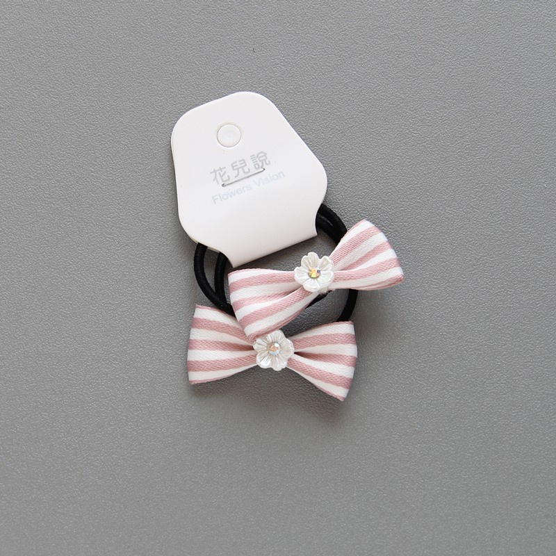 Set 2 Dây Buộc Tóc Co Giãn Đính Nơ Hoa Kiểu Công Chúa Mới Cho Bé Gái
