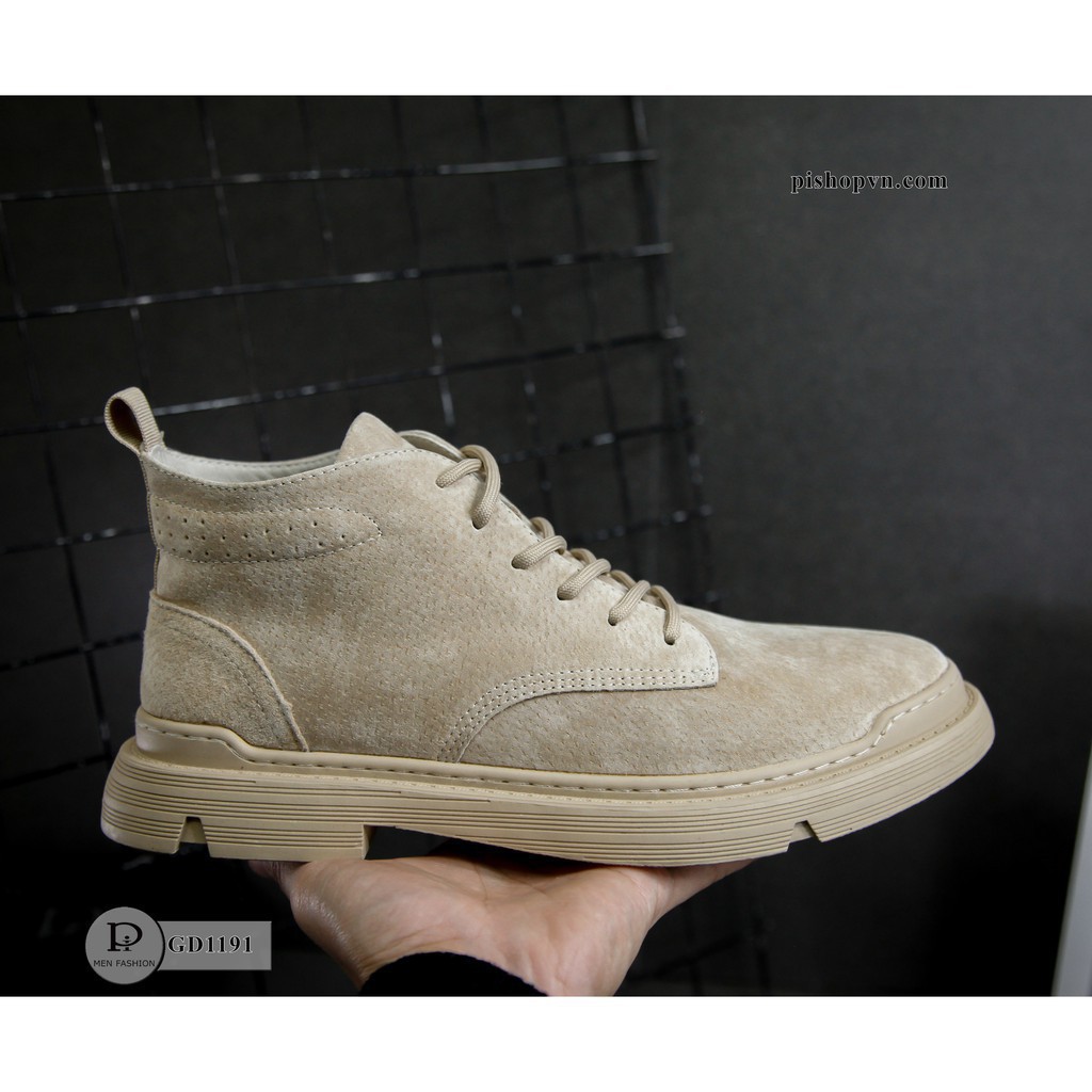 [Giày Da Nam] Giày Sneaker Nam - Giày da Lộn Cao Cổ - Thời Trang Cao Cấp GD1191 thusamshop