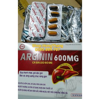 Viên uống bổ gan, mát gan Arginin 600 Tăng cường chức năng gan hiệu quả, mát gan lợi mật hộp 60 viên