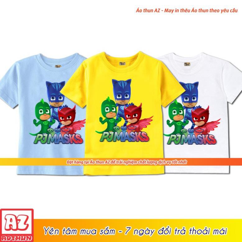 [ HOT-SALE] Áo thun trẻ em in hình Pj Mask màu trắng vàng xanh biển M2626  - giá rẻ nhất