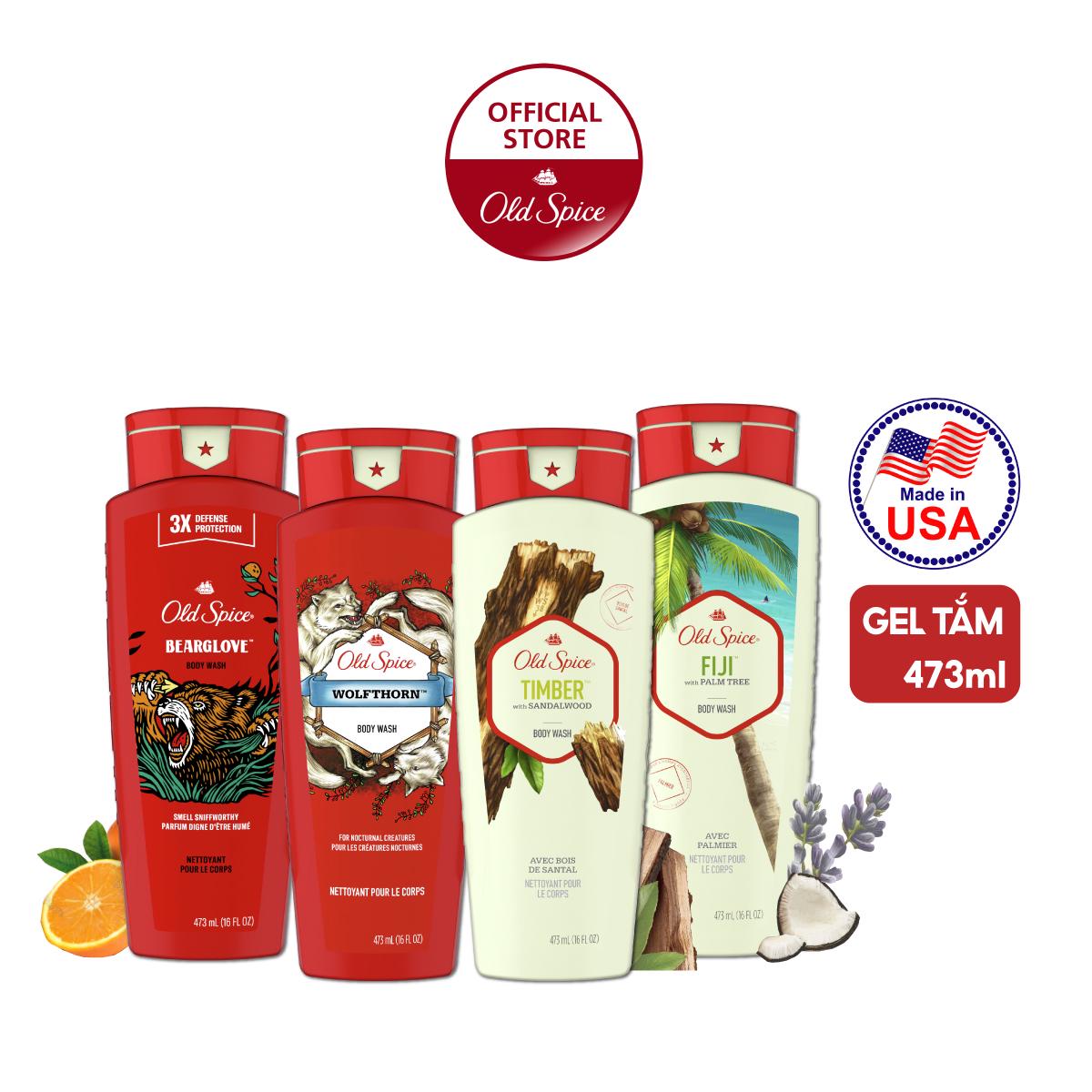 Gel tắm Old Spice nhiều mùi hương 473ml