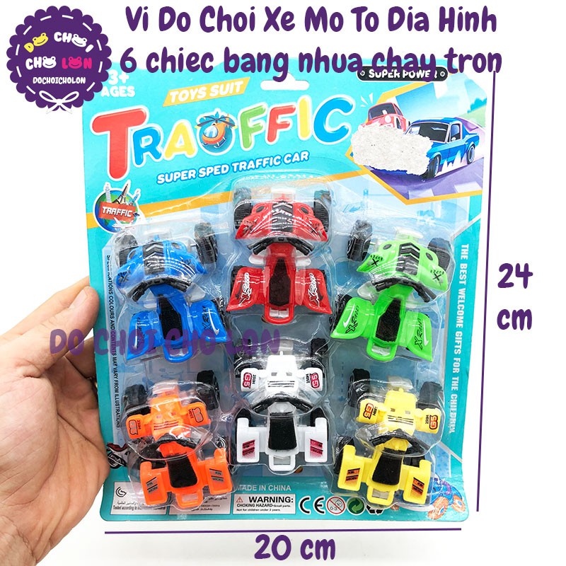 Vỉ đồ chơi xe mô tô địa hình 6 chiếc chạy trớn 838-6A