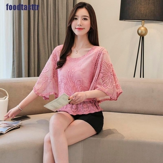 Áo Chiffon Nữ Tay Lửng Phối Ren