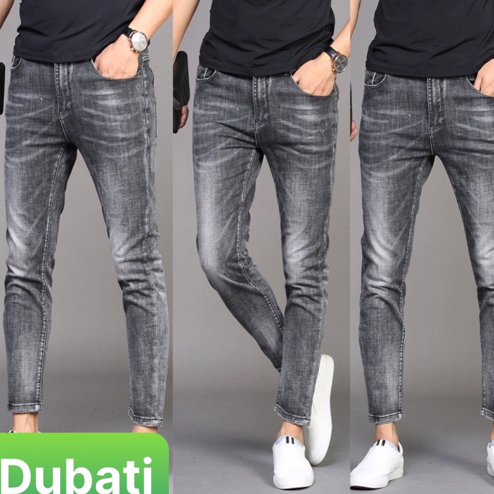 Quần Jean Nam Chất Bò Xám Trơn, Quần Baggy Nam Ống Suông Phong Cách Hàn Quốc- DB 456- DUBATI FASHION