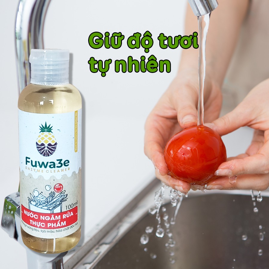 [Mã LTP50 giảm 50000 đơn 150000] Nước ngâm rửa thực phẩm Fuwa3e hữu cơ organic khử mùi loại bỏ thuốc sâu chất bẩn 100ml