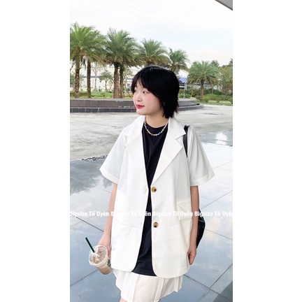 (T.U Bigsize 50-80kg) Áo Blazer 2 Khuy Chất Trượt Hàn Loại 1