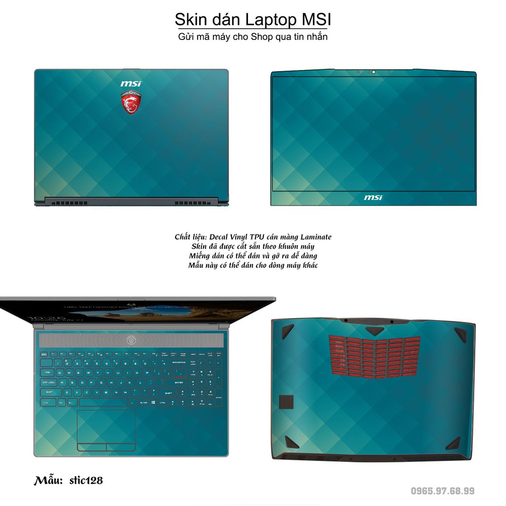 Skin dán Laptop MSI in hình Hoa văn sticker _nhiều mẫu 21 (inbox mã máy cho Shop)