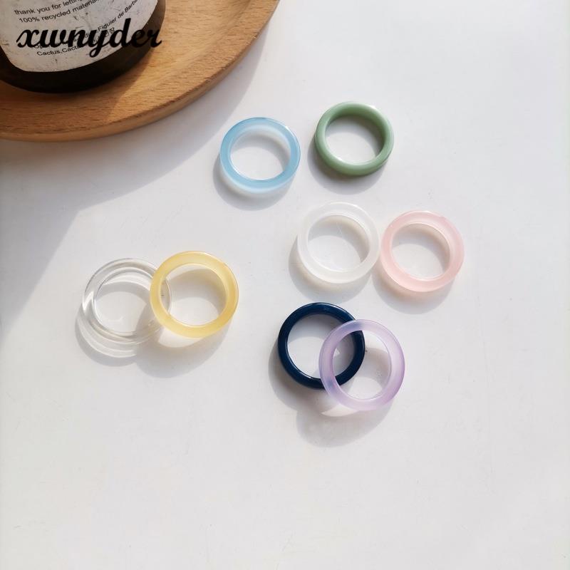 Nhẫn Resin Màu Sắc Ngọt Ngào Phong Cách Nhật Bản Dễ Thương Cho Nữ