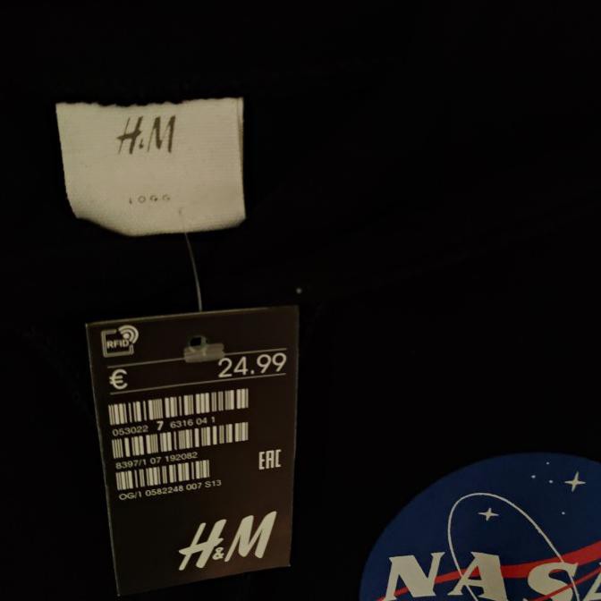 Áo Hoodie Màu Đen In Chữ H & M Hnm Nasa Thời Trang Cho Nam Và Nữ