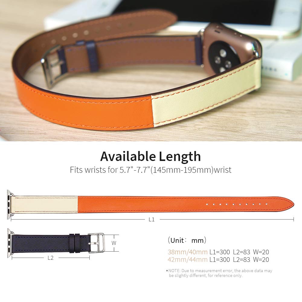 【Apple Watch Strap】Dây đeo da thay thế cho đồng hồ thông minh Apple watch series 7 6 se 5 4 3 2 1 42mm 38mm