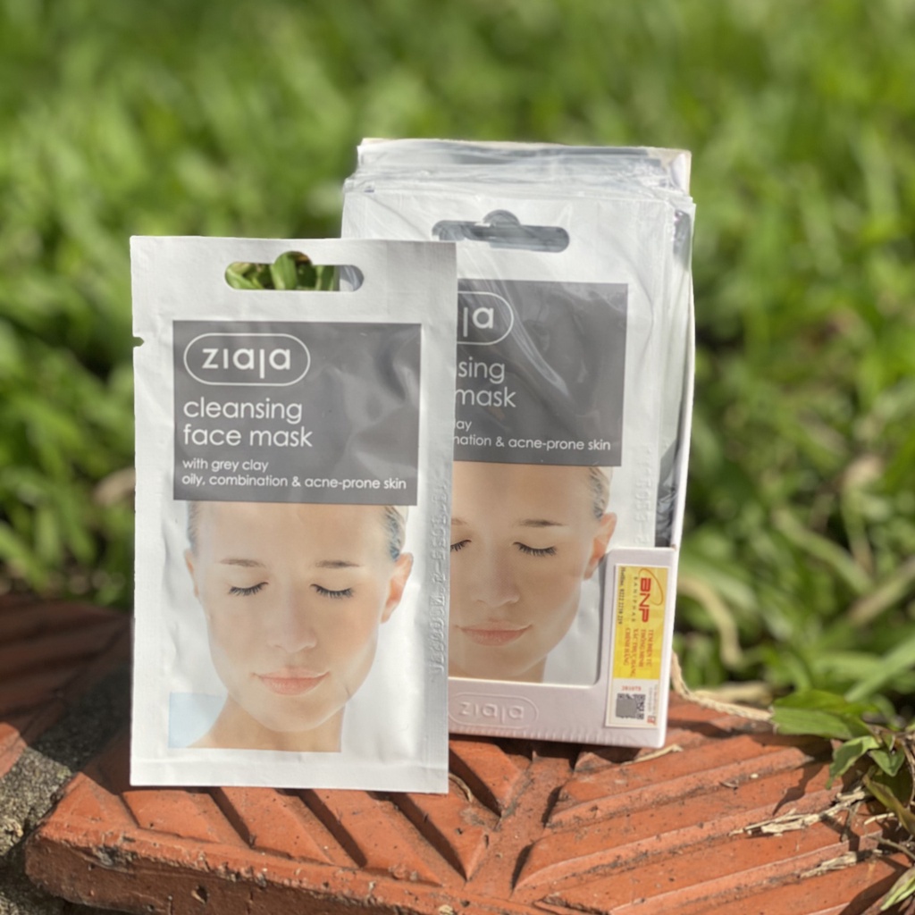 Mặt nạ dưỡng trắng da, chống lão hóa Ziaja Cleansing Face Mask with Grey Clay dạng bùn ghi 7ml