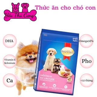 Thức ăn hạt smarthaert bao 8kg xá dành cho chó con-yêu thú cưng