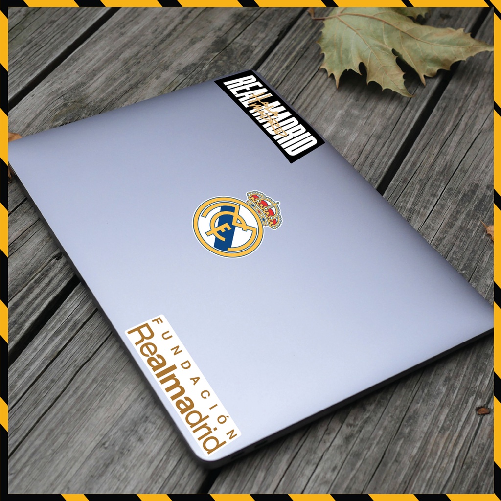 Sticker Bóng Đá CLB Real Madrid Dán Tem Xe, Dán Nón, Điện Thoại, Laptop - Chất Liệu Chống Thấm Nước, Bền Màu