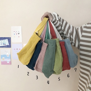 Túi tote đựng hộp cơm trưa bằng vải nhung dày dặn màu sắc đơn giản