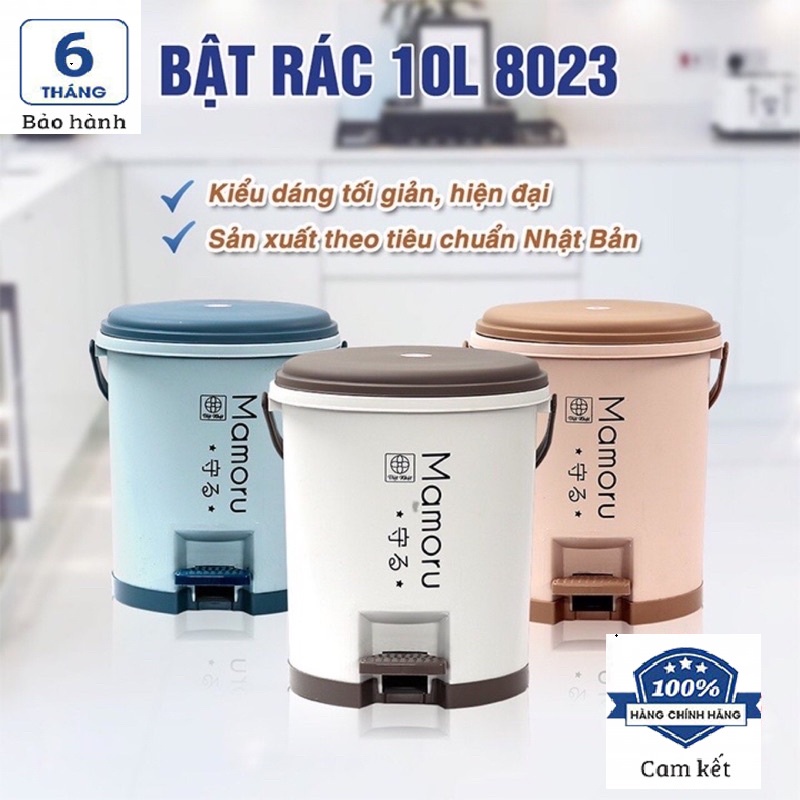 Sọt Rác Tròn 10 Lít Đạp Chân, Thùng Rác Mini thông minh Nhựa Làm Văn Phòng, Khách Sạn, Đựng Rác Gia Đình