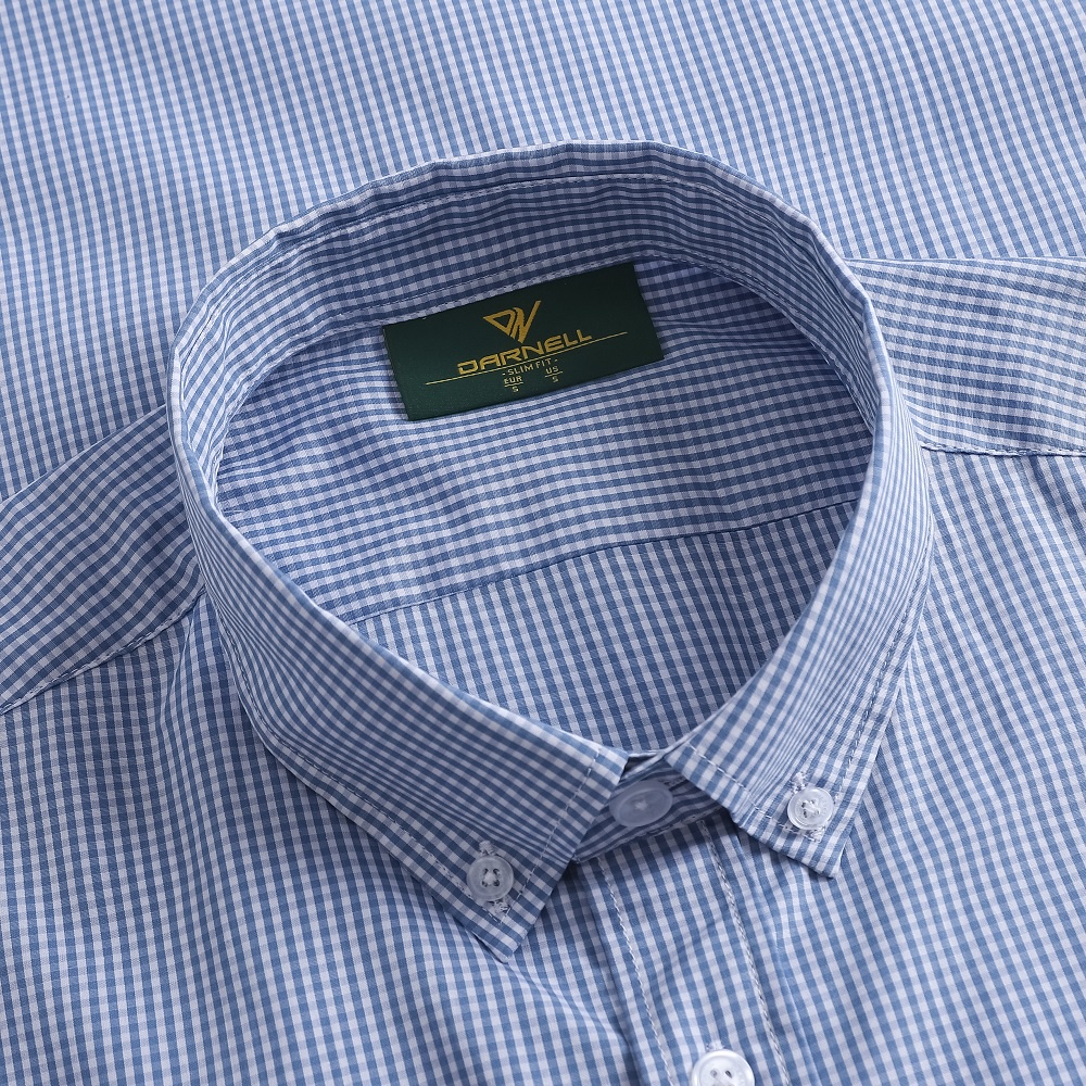 Áo sơ mi caro nam công sở DARNELL tay ngắn cao cấp ít nhắn thoáng mát, thấm hút mồ hôi DN512