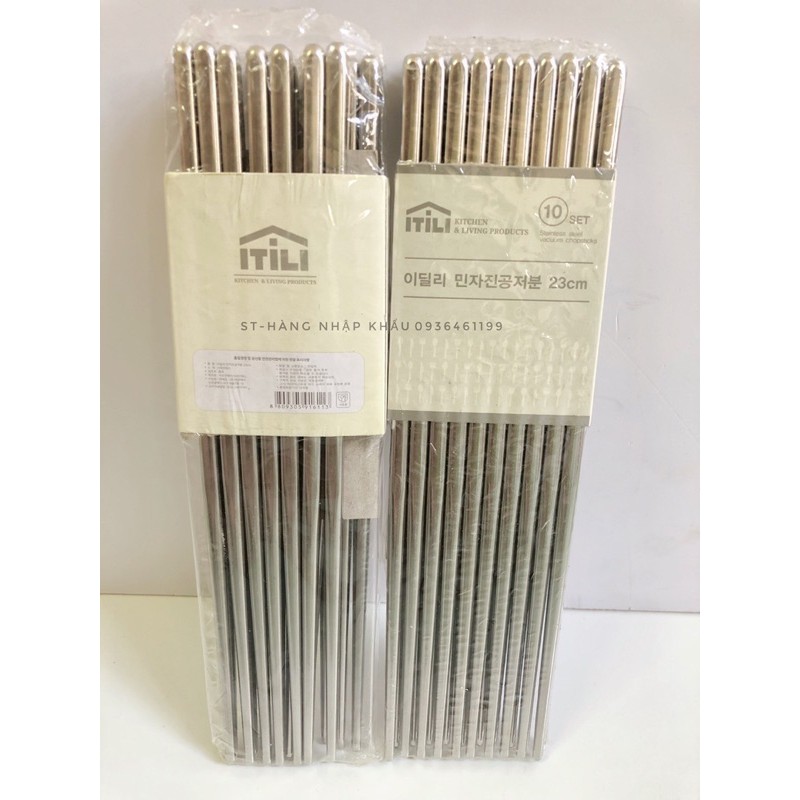 Đũa inox 304 cao cấp Hàn Quốc(Set 10 đôi)