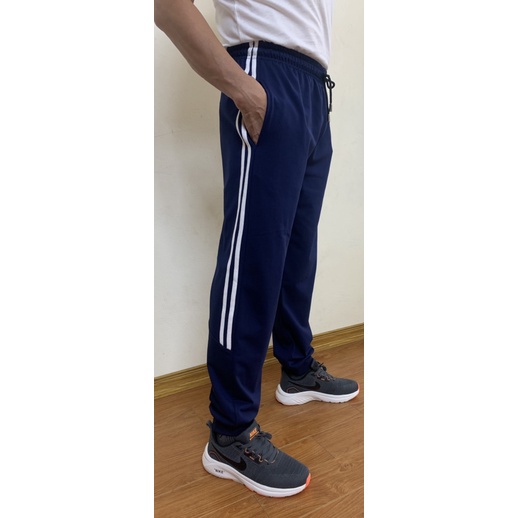 Quần Jogger Nam Thể Thao - Quần Nỉ Nam Kẻ Sọc Chất Da Cá Chun Bo Ống, Cạp Có Dây Rút Chắc Chắn