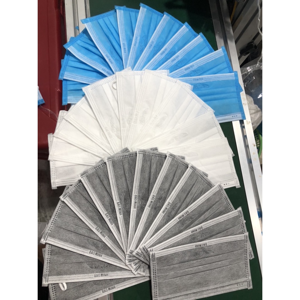 Hộp 50 chiếc Khẩu Trang Y Tế Bảo Minh Kháng Khuẩn Vải Định Lượng Cao Ngừa Bụi Tránh Vi Khuẩn