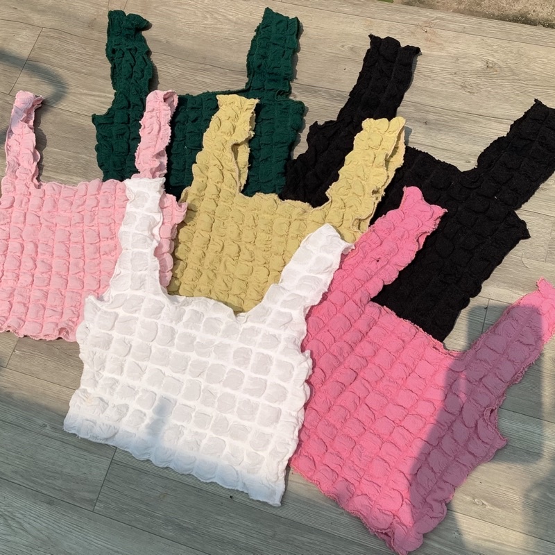 ✨Áo Croptop 2 dây Xốp ô——- Chất đẹp, co giãn tốt✨