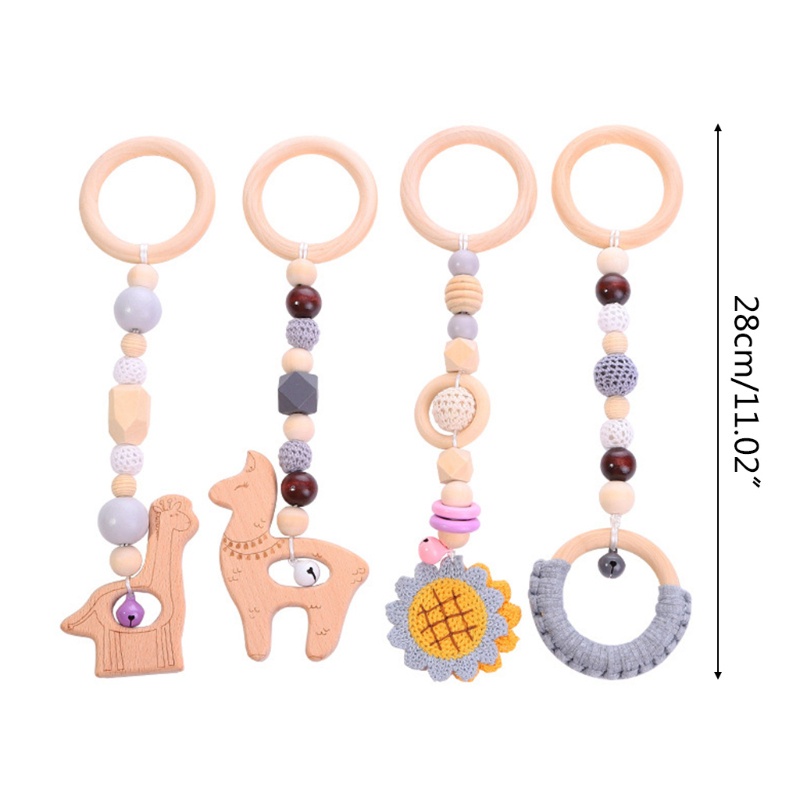 Bộ 4 Đồ Chơi Lục Lạc Treo Xe Đẩy Em Bé Tập Nhai