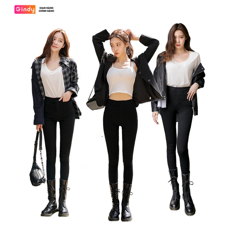 Quần legging dài nữ GINDY thiết kế có túi cạp cao chất umi co dãn tốt dáng ôm Q6152 | BigBuy360 - bigbuy360.vn