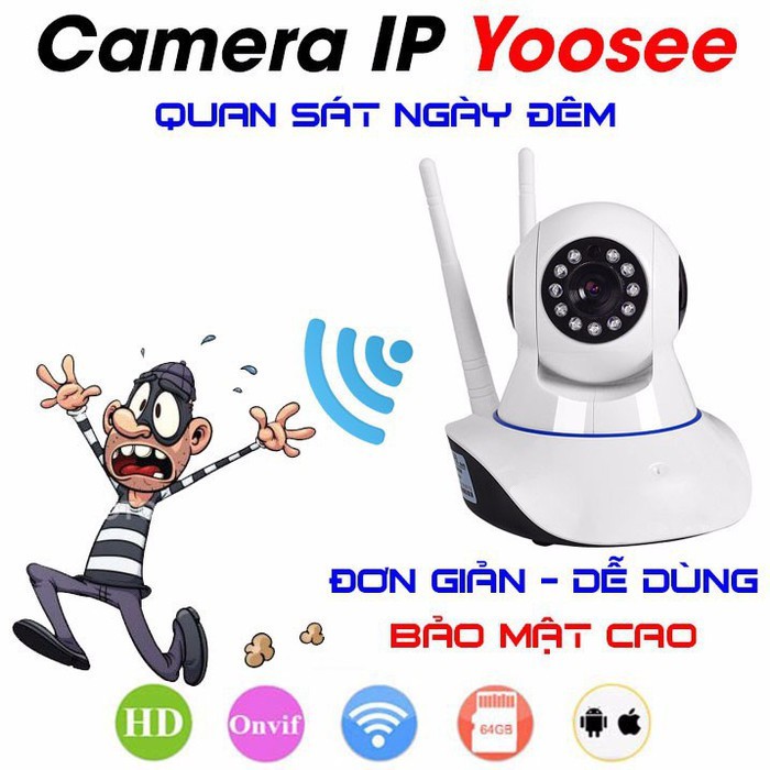 SALE CUỐI NĂM Camera Yoosee 3 râu 2.0 - Full HD 1080P kèm thẻ nhớ 32GB