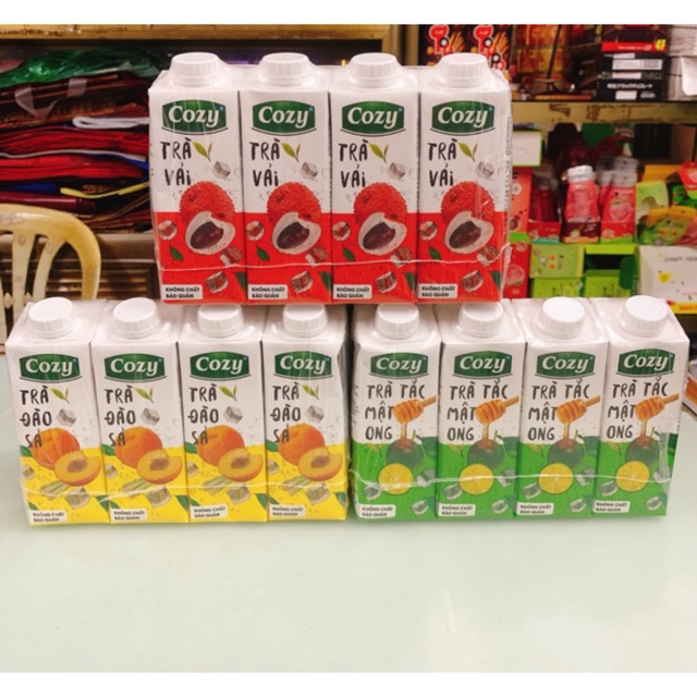 [CHỈ GIAO HỎA TỐC] LỐC 4 HỘP TRÀ VẢI/ ĐÀO SẢ/ TẮC MẬT ONG COZY 225ML | BigBuy360 - bigbuy360.vn