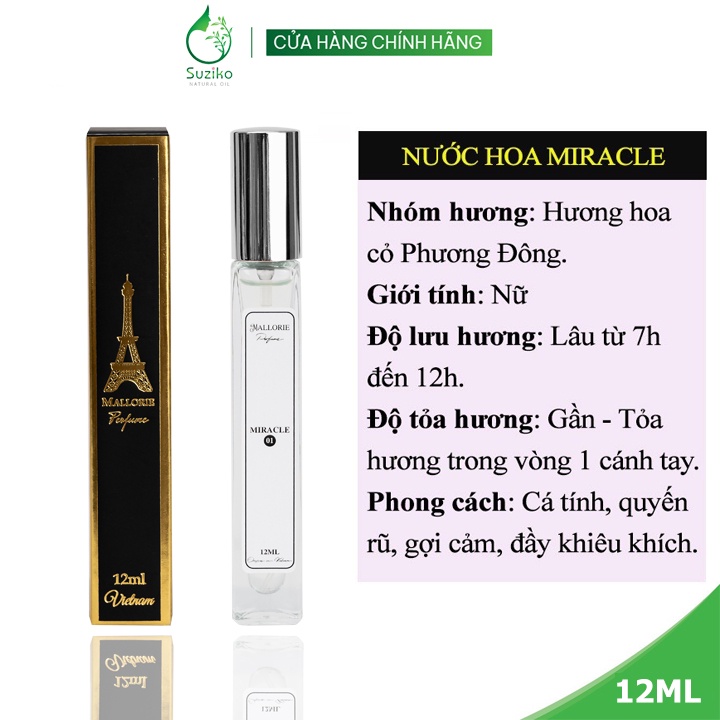 Nước hoa nữ Suziko Enternity cá tính, ngọt ngào, gợi cảm 10ml dạng xịt tiện lợi