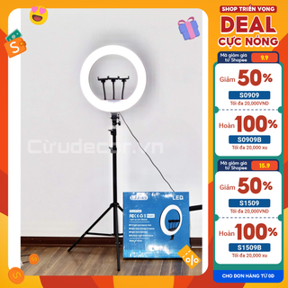 Đèn Livestream 45cm 3 Kẹp điện thoại kèm chân 2m1 kèm điều khiển