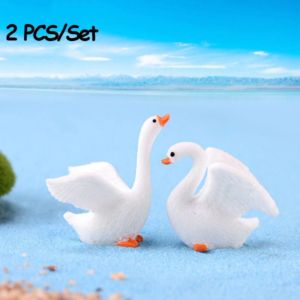 GOGOUP Set 2 Tượng Thiên Nga Bằng Nhựa Trang Trí Sân Vườn